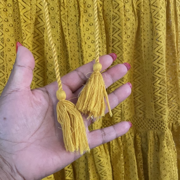 Mango Bohemian Tiered Smock Dress in Mustard - Picture 6 of 13